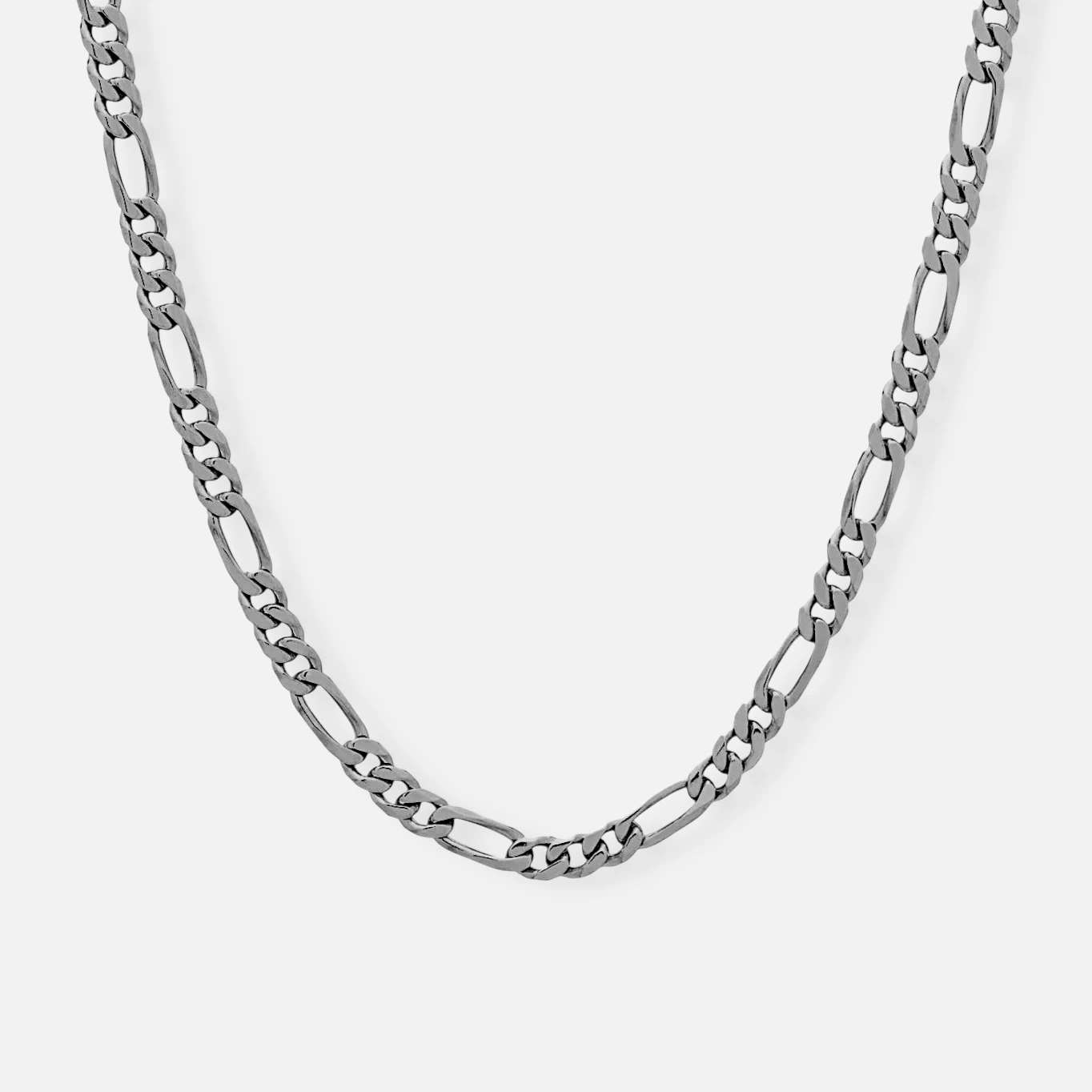4.5 mm mid figaro chain necklace - black rhodium